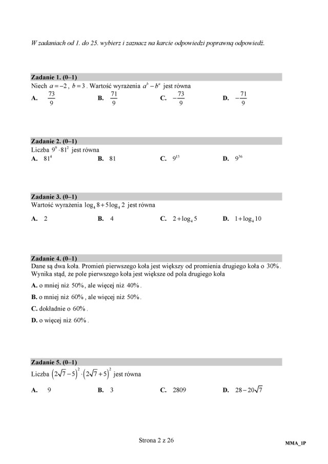 Niektórym maturzystom nie udało się zdać egzaminu maturalnego w maju. Dziś poprawka z matematyki.1 - C2 - C3 - B4 - D5 - ADlaczego Annę Wendzikowską we śnie nawiedzają maturalne koszmary?źródło: WideoPortal/x-news