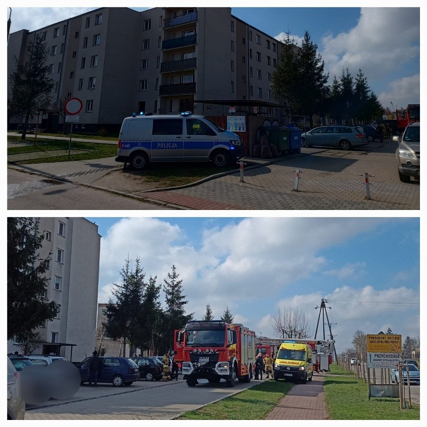 Pożar w Makowie Mazowieckim. W wyniku pożaru mieszkania na osiedlu Ciechanowska, jedna osoba trafiła do szpitala