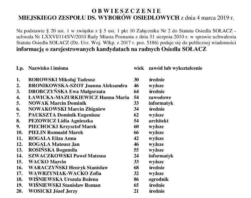 Wybory do rad osiedli w Poznaniu odbędą się w niedzielę, 24...