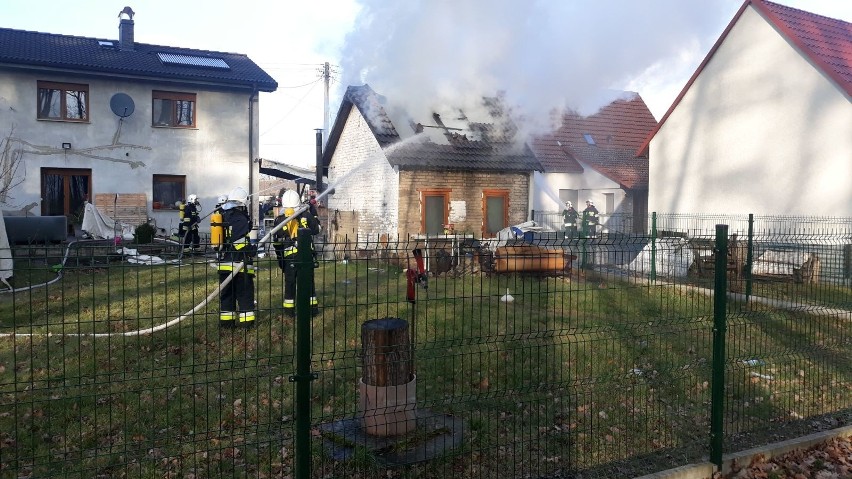 Pożar warsztatu w Kup.