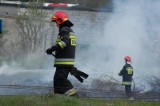 Pożar torowiska przy ulicy Okrzei w Wyszkowie (ZDJĘCIA)