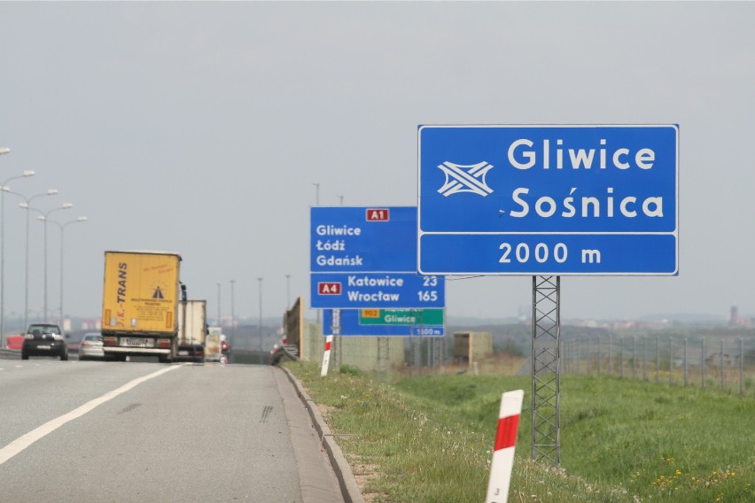 W ciągu A1 w województwie śląskim i przejazd autostradą z...