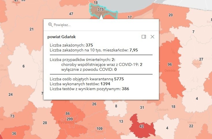 Koronawirus na Pomorzu 4.04.2021. 1273 nowe przypadki zachorowania na Covid-19 w województwie pomorskim. Zmarło 5 osób