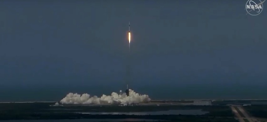Start rakiety Falcon 9 ze stakiem Dragon na stację ISS. W...