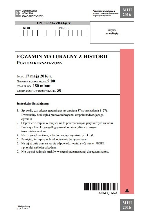 We wtorek, 17.05.2016, maturzyści zmierzyli się z maturą 2016 z historii. Jakie były zadania i tematy na maturze z historii? Zobaczcie arkusz!