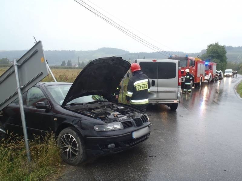 Olszana. Zderzenie seata i opla. Poszkodowana osoba trafiła do szpitala