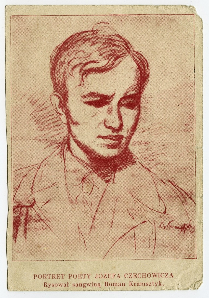 Portret Józefa Czechowicza, rysunek sangwiną wykonany przez...