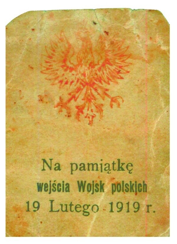 Pamiątkowa ulotka z 1919 roku. Ze zbiorów Muzeum Podlaskiego w Białymstoku