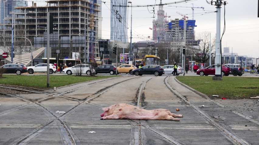 Protest rolników na placu Zawiszy