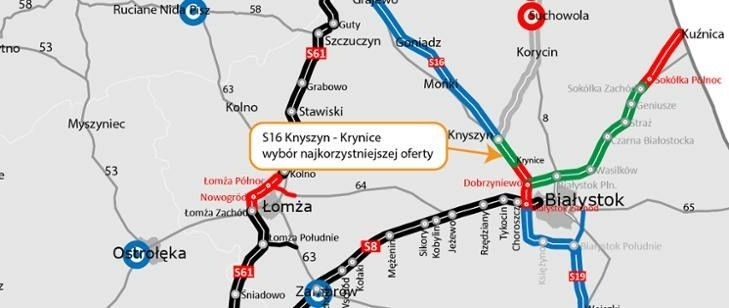 Odcinek Krynice-Knyszyn liczy 8,5 km.