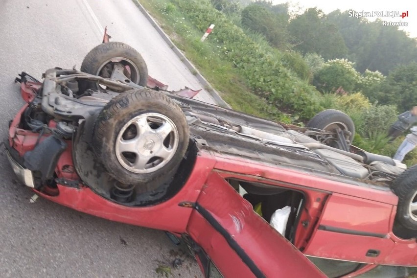Wypadek samochodu w Olkuszu