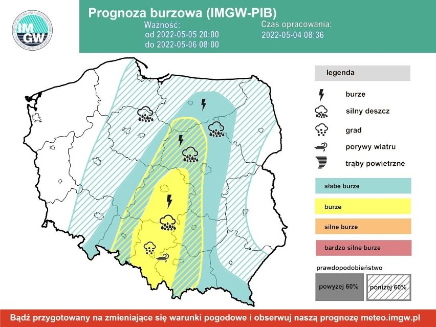 Dziś gwałtowna zmiana pogody. Pojawią się burze z gradem