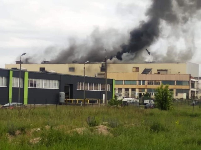 Pożar hali magazynowej przy ul. Stanisława Szymańskiego w Toruniu.