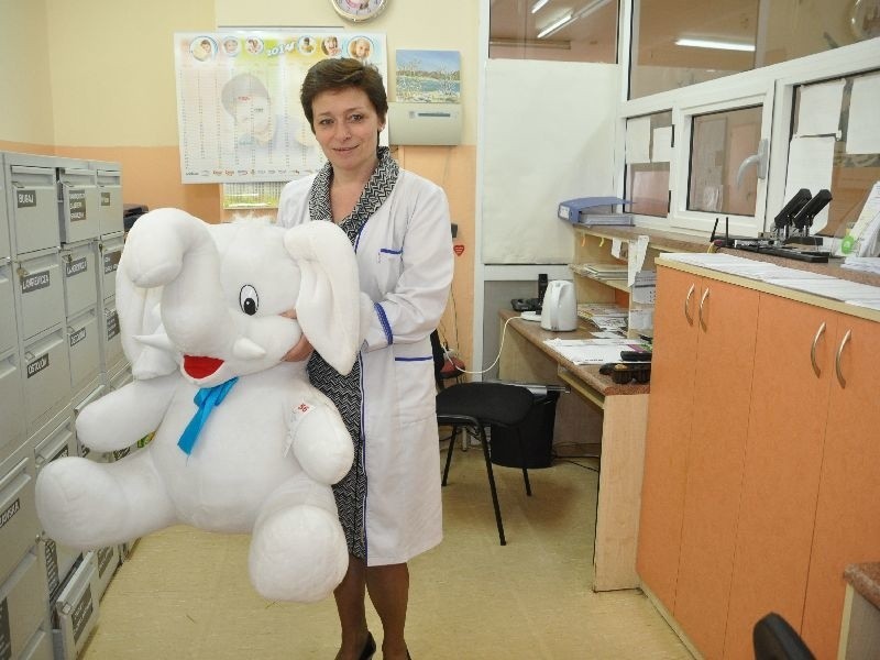 Kobieta Przedsiębiorcza 2013 roku prezentuje słonika,...