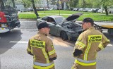 Wypadek BMW i seata przy Pasażu Zielińskiego we Wrocławiu. Jedna osoba ranna