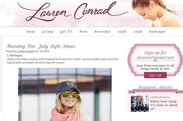 Kasia Tusk na blogu Lauren Conrad (fot. screen z http://laurenconrad.com)