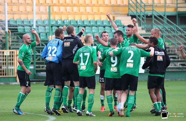 Piłkarze GKS Bogdanki byli w dobrych humorach po meczu z Polonią Bytom