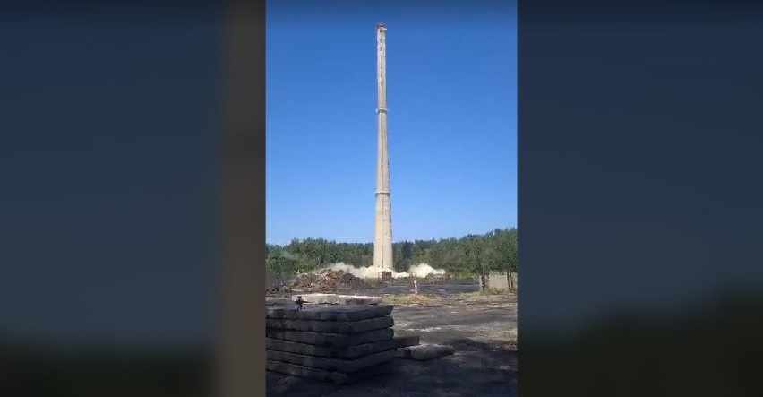 Wyburzanie komina kopalni Makoszowy...