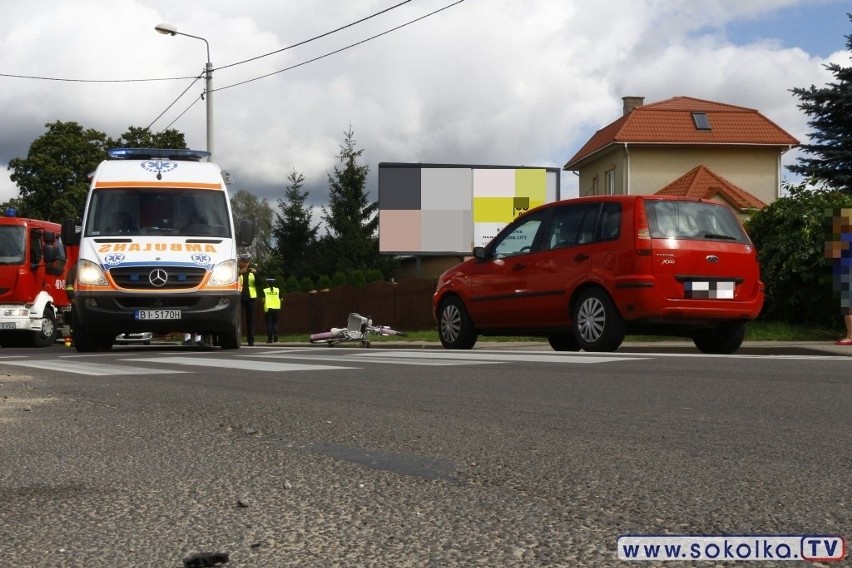 Wypadek na skrzyżowaniu ul. Białostockiej i Piaskowej. Ford...