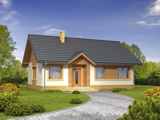 Projekt domu energooszczędnegoProsta bryła domu zaprojektowana na rzucie prostokąta i przykryta dwuspadowym dachem będzie szybka i stosunkowo niedroga w realizacji.