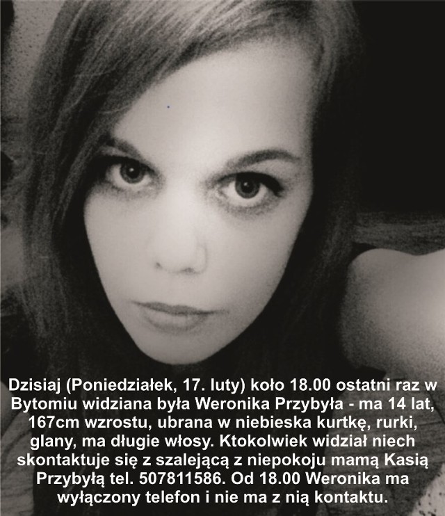 Weronika Przybyła z Bytomia zaginęła