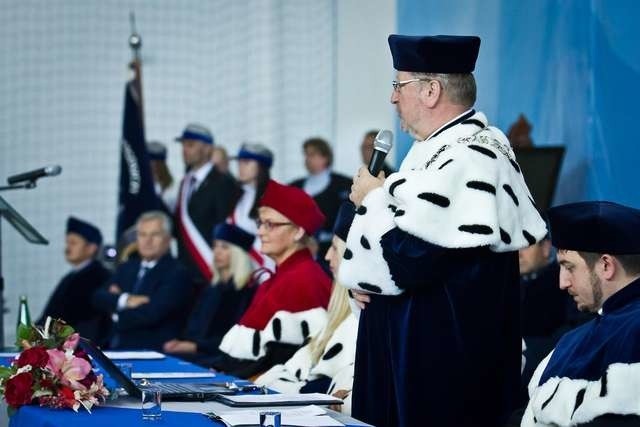 Krzysztof Sikora podczas tegorocznej inauguracji WSG