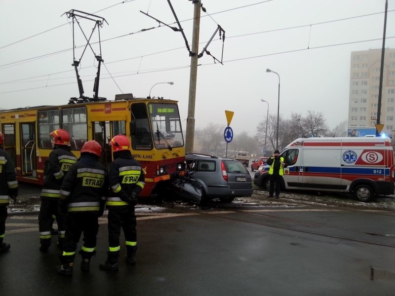 Wypadek na rondzie Insurekcji Kościuszkowskiej w Łodzi