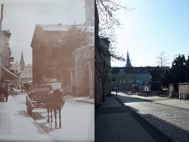 "Przedwczoraj i dziś na fotografii" to popularna strona na Facebooku, na której można obserwować, jak zmieniała się Bydgoszcz na przestrzeni lat. Jej pomysłodawca odwiedza miejsca ze starych fotografii i widokówek i uwiecznia je na zdjęciach. Patrząc na niektóre dobrze znane bydgoszczanom miejsca, aż trudno uwierzyć, że w przeszłości wyglądały zupełnie inaczej! To także niesamowita lekcja historii dawnej Bydgoszczy. Zobaczcie na następnych zdjęciach, jak zmieniało się miasto. Aby przejść do galerii zdjęć, wystarczy przesunąć zdjęcie gestem lub nacisnąć strzałkę w prawo.