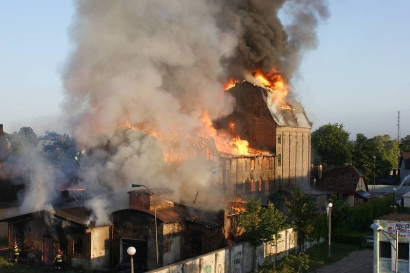 Pożar młyna w Kostrzynie