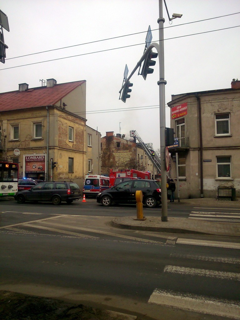 Pożar poddasza kamienicy przy ul. Pawiej