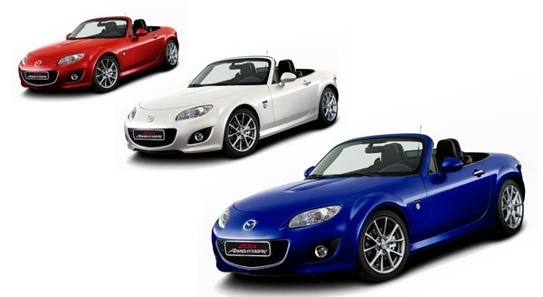 Mazdy MX-5 w trzech kolorach na jubileusz.