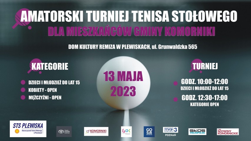 13 maja w Plewiskach, odbędzie się amatorski turniej tenisa...