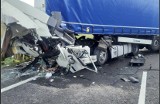 Wypadek drogowy na A4. Przy zjeździe na Strzelce Opolskie zderzyły się trzy ciężarówki. Jezdnia w stronę Wrocławia zablokowana