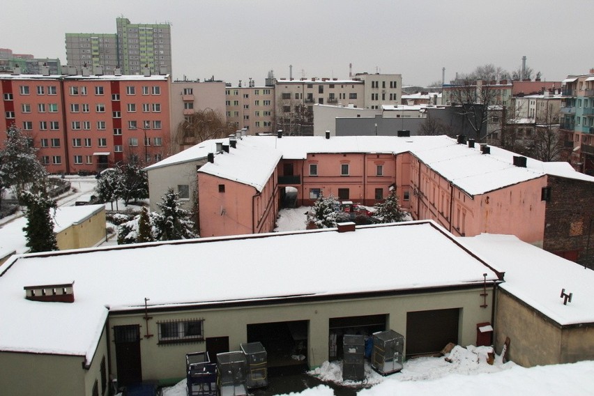 Śródmieście Dąbrowy Górniczej w zimowej odsłonie