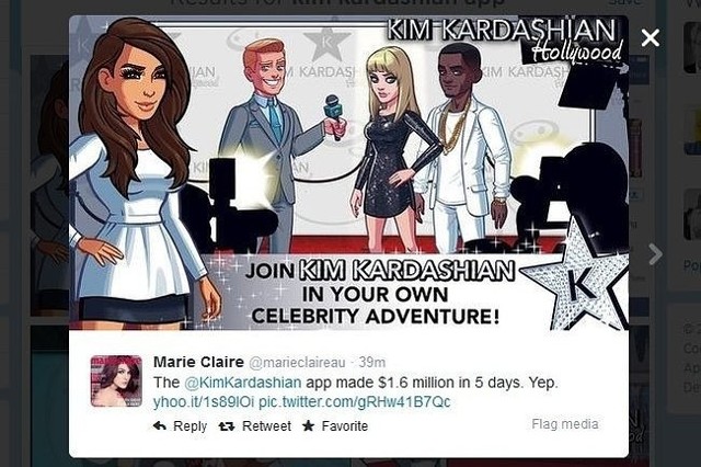 Aplikacja Kim Kardashian (fot. screen z Twitter.com)