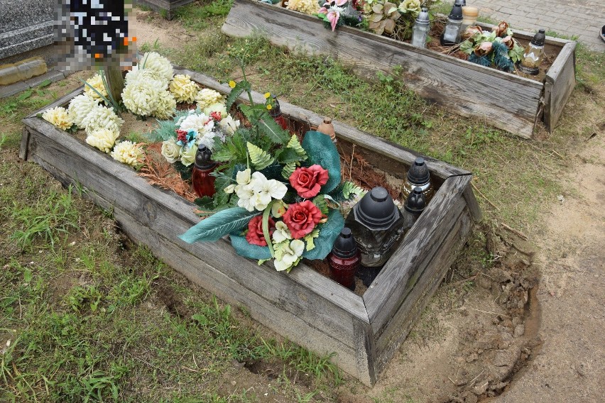 Szkody na cmentarzu w Szczecinku po ulewie (zdjęcia)