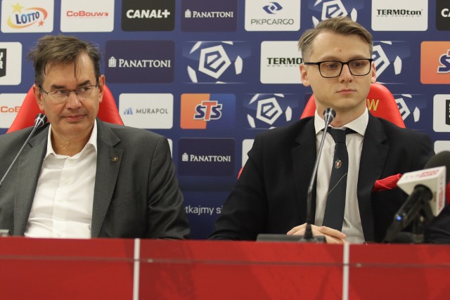 Właściciel Widzewa Tomasz Stamirowski i prezes zarządu klubu Michal Rydz
