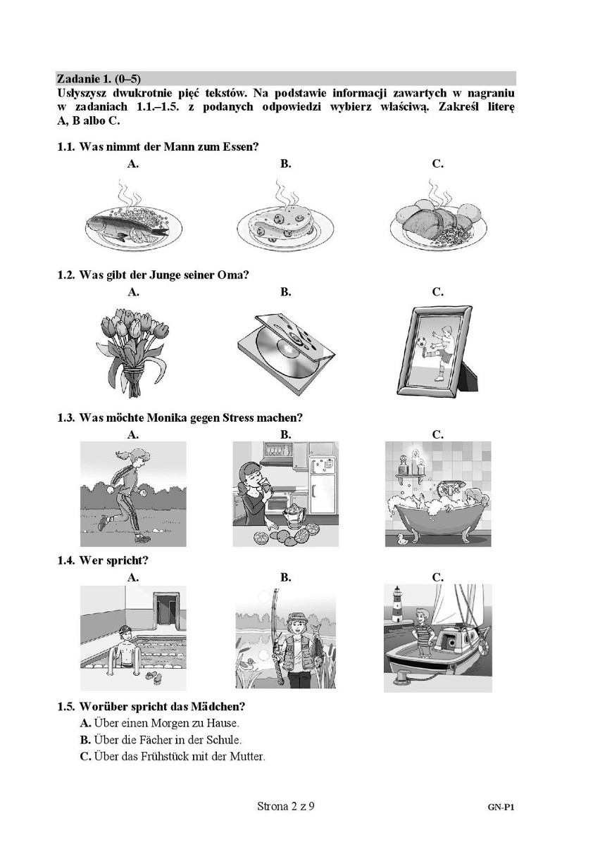 Egzamin gimnazjalny 2016: Język niemiecki - podstawa...