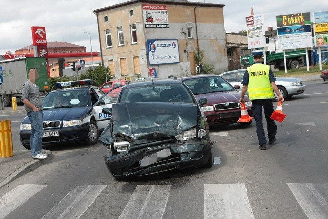 Wypadek przy ul. Garncarskiej.