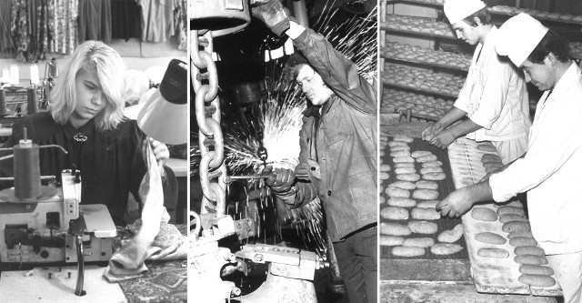 Zobacz archiwalne zdjęcia z zakładów pracy w regionie koszalińskim i słupskim z branży spożywczej, metalowej, włókienniczej i skórzanej. 