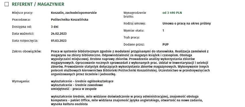 Najnowsze oferty pracy z Koszalina i regionu. Sprawdź, kogo poszukują pracodawcy 10.02.2023
