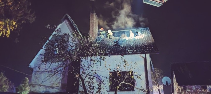 Pożar domu w Bielsku Podlaskim