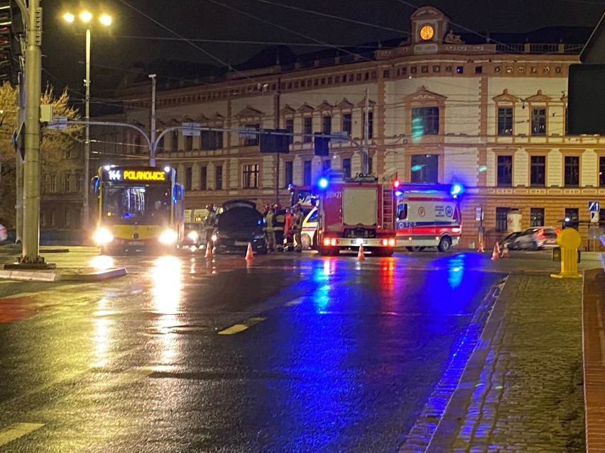 Wypadek na placu Jana Pawła II we Wrocławiu 3.02.2023