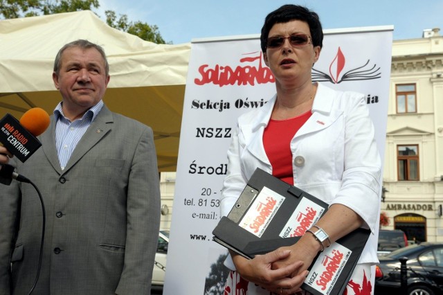 Teresa Misiuk i Marian Król, szef Zarządu Regionu NSZZ "S"
