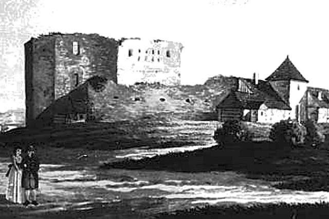Zamek dybowski sportretowany w ostatnich latach XVIII wieku