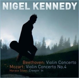 Okładka CD koncertów skrzypcowych w wykonaniu Nigela Kennedy'ego.