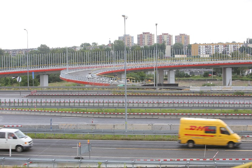 Autostrada A1 w Gliwicach: Ruch na jezdniach zbiorczych. Bo budują węzeł A1 z DTŚ [ZDJĘCIA]