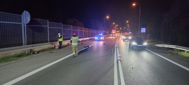 Wypadek na DK94 w Bochni, zderzyli się dwaj motocykliści, 14.10.2023