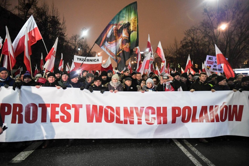 Protest Wolnych Polaków pod Sejmem – 11 stycznia 2024.