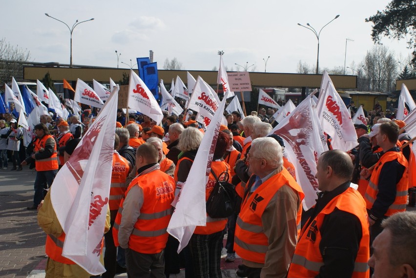 Accelor Mittal Poland pikieta pracowników